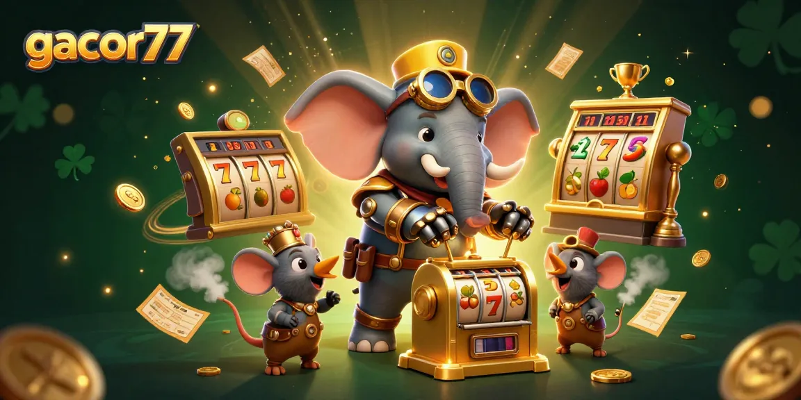 Gacor77 menampilkan mesin slot berkilau dalam permainan seru dan peluang menang besar.