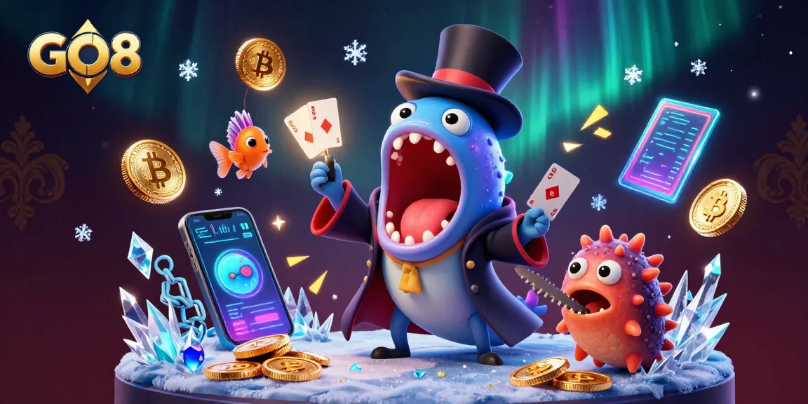 GO8 invites players to experience thrilling card tricks with magical sea creatures in a vibrant casino scene.