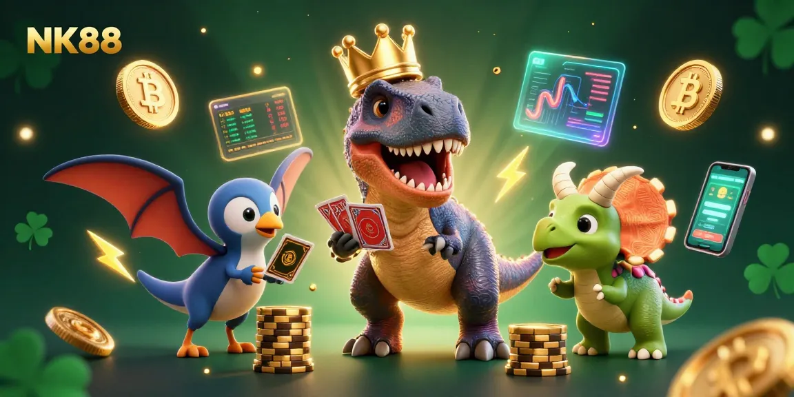 Experience thrilling gameplay at NK88 with a fun T-Rex, packed with vibrant casino excitement!