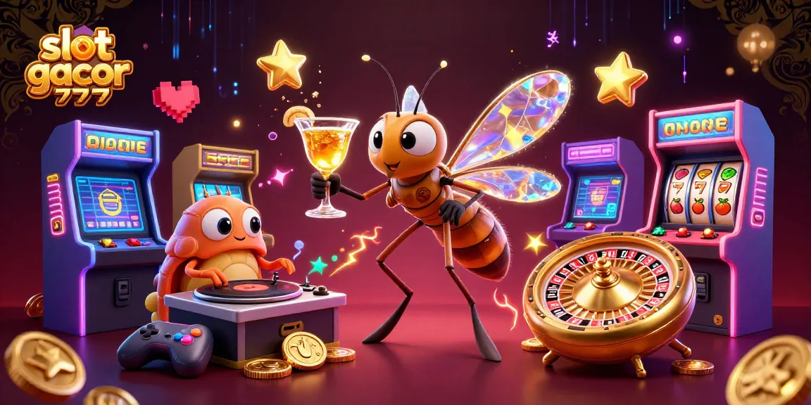 Experience the excitement of slot gacor 777 with a vibrant, animated casino scene featuring iconic game elements.