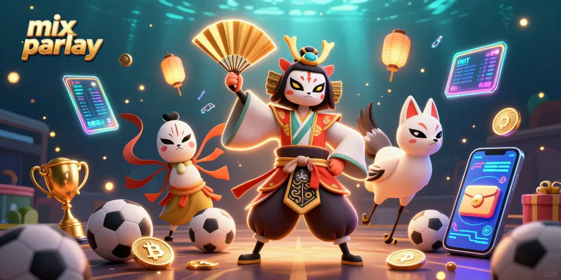 Experience thrilling mix parlay sports betting action with dynamic characters and vibrant casino elements