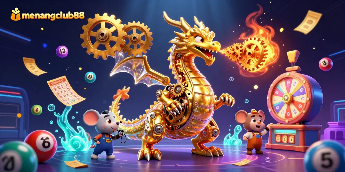 Experience the thrill of winning at menangclub88 with a vibrant 3D casino scene depicting exciting game elements and fantasy.